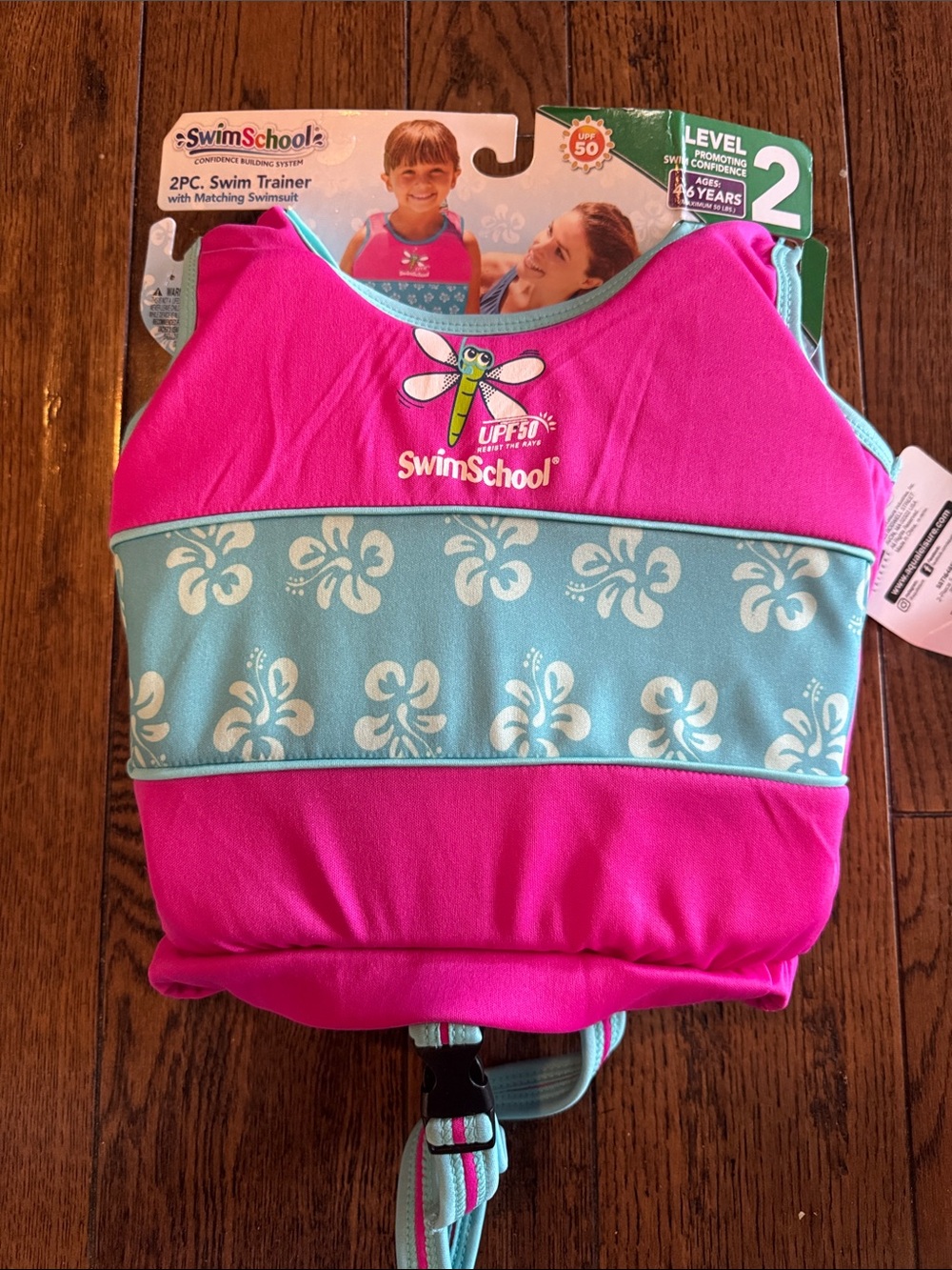 NWT Aqua Kids Pink and Light Blue Swim Trainer Vest